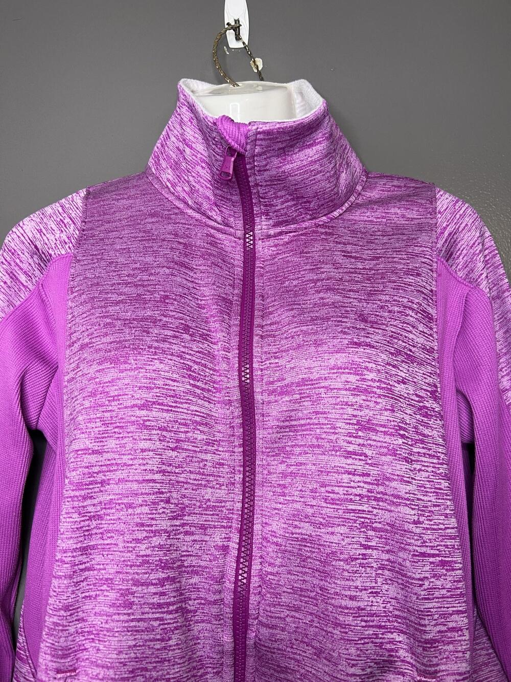 Under Armour Jacket Womens Medium Pink Colorblock Fleece Full Zip Track Athletic